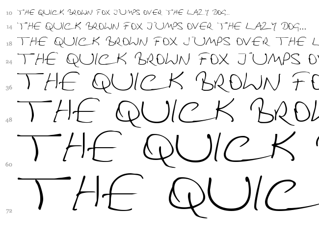 Douglas Adams Hand font waterfall