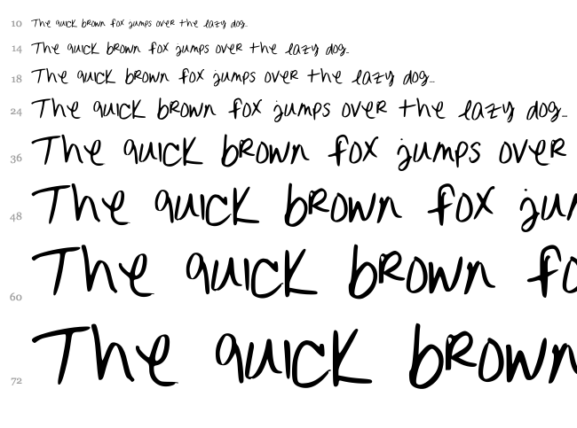 Erinn Handwriting font waterfall