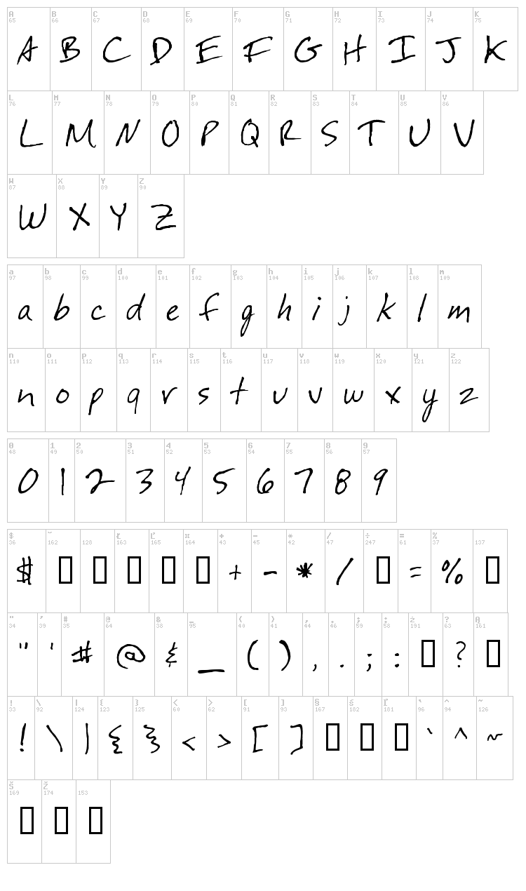 Festus! font map