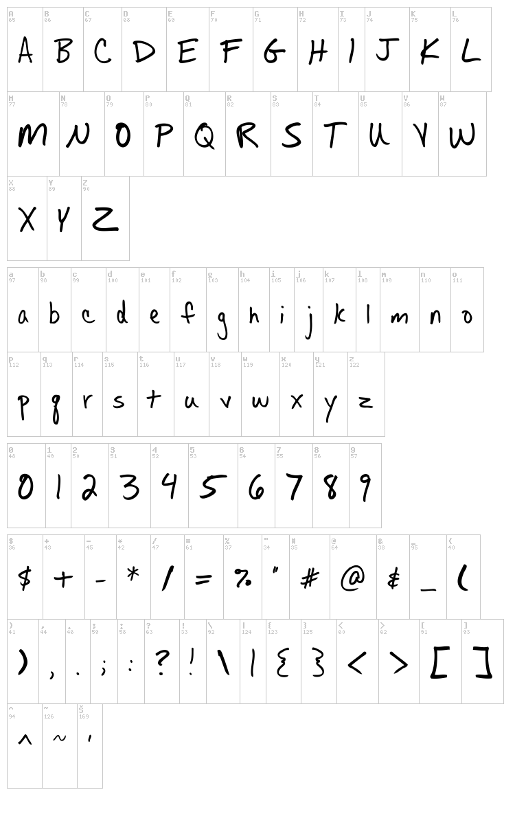 Fh Allisa font map