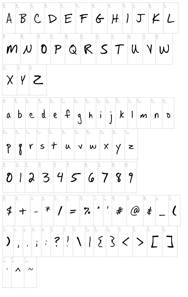 Fh Allisa font map