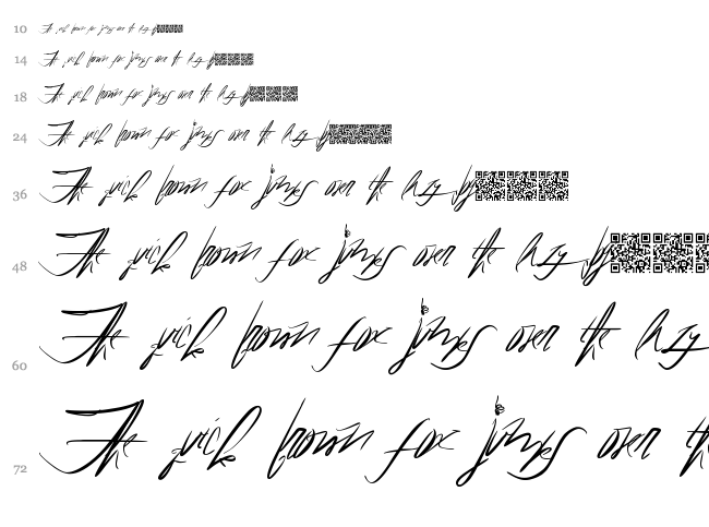Fifty Hours font waterfall