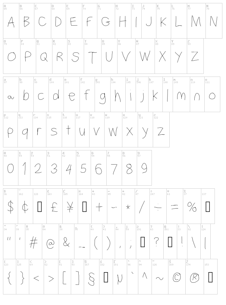 Filament Serie font map