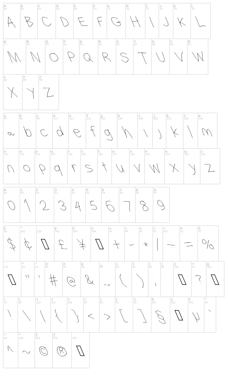 Filament Serie font map