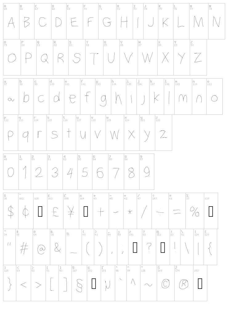 Filament Serie font map
