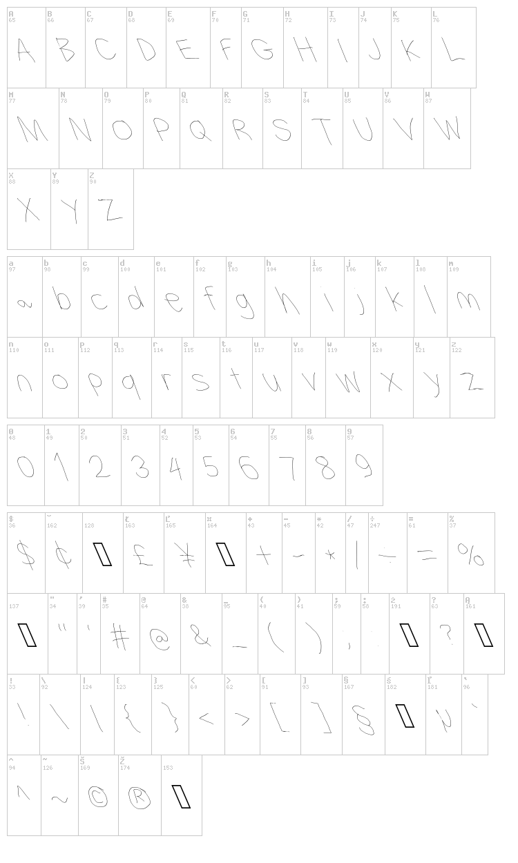 Filament Serie font map