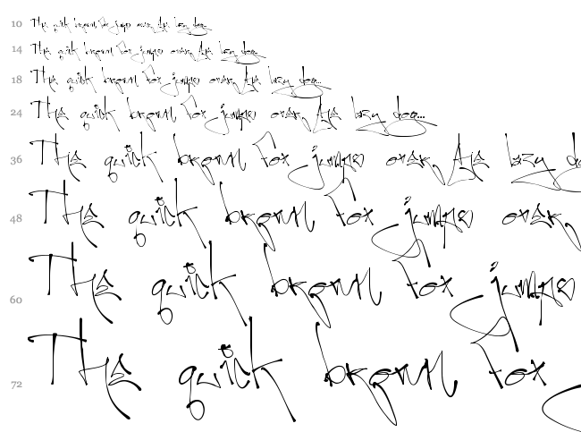 First Lyrics font waterfall