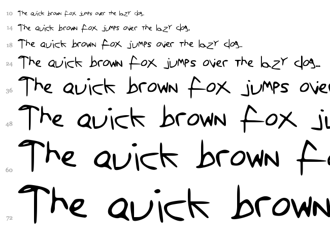 First Font font waterfall
