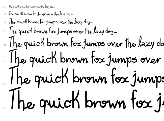 Freehand Written font waterfall