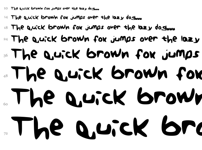 Generic Teenager font waterfall