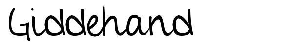 Giddehand font