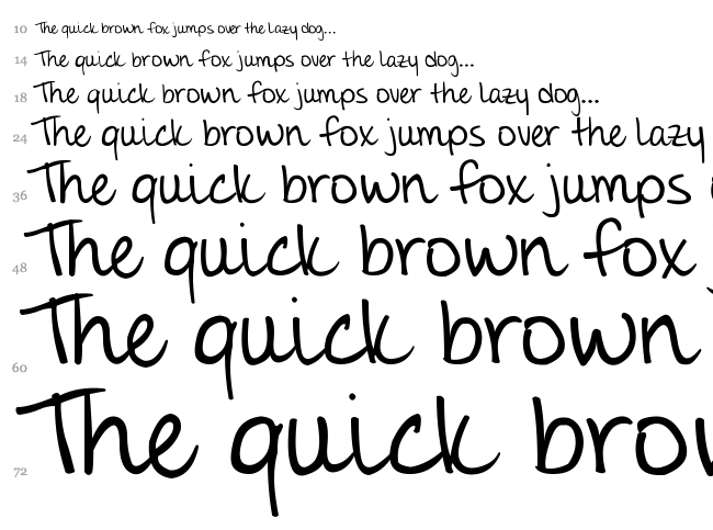 Giddehand font waterfall