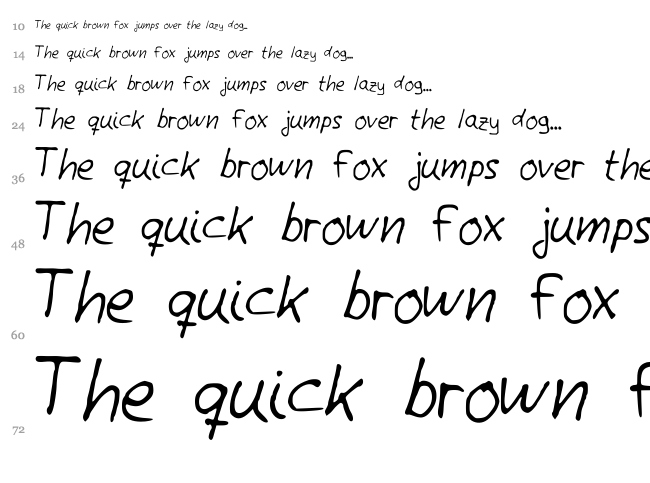 Giotto Handwriting font waterfall