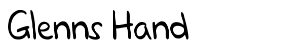 Glenns Hand font
