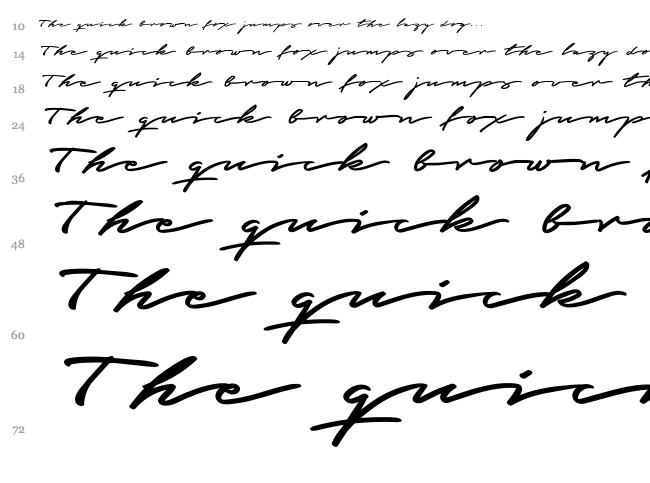 Graced Script font waterfall