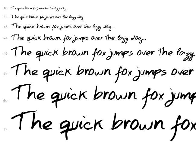 Hand Test font waterfall