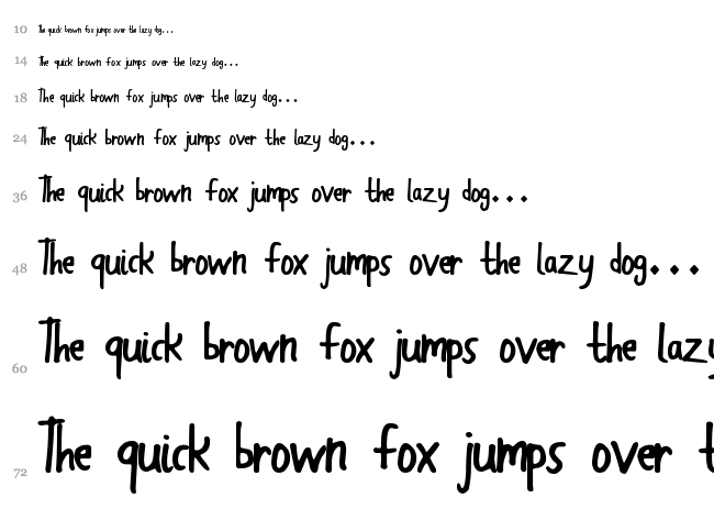 Hand Work font waterfall