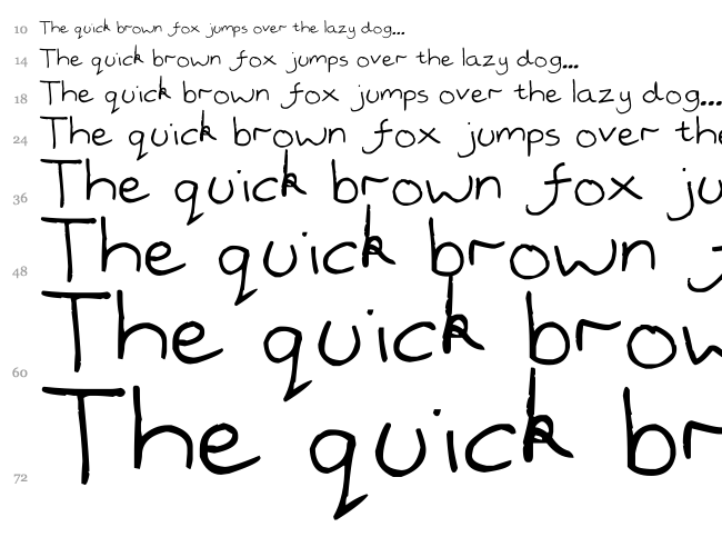 Handwrited font waterfall