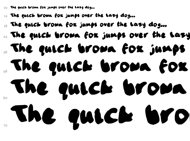 Handwriting font waterfall