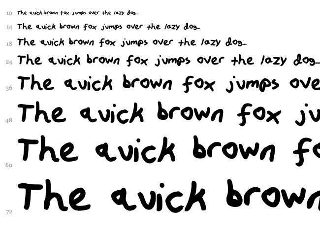Handwriting font waterfall