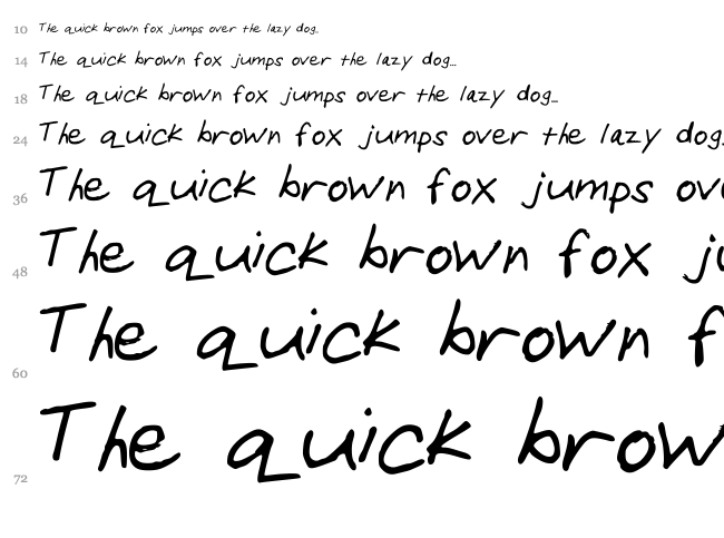 Handwriting font waterfall