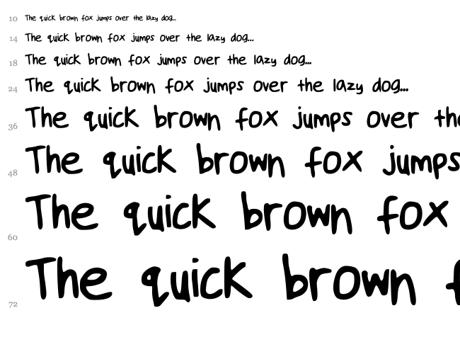 Handwriting font waterfall