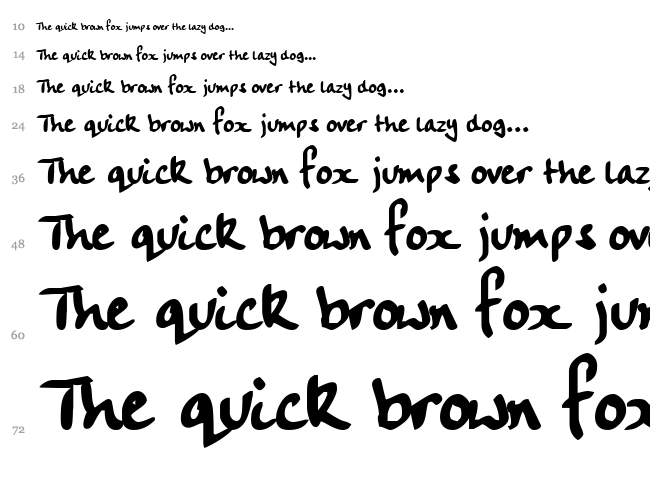 Handwriting font waterfall