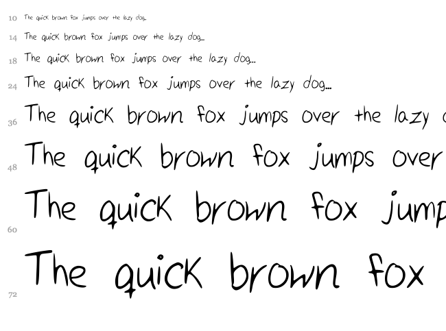 Handwritten font waterfall
