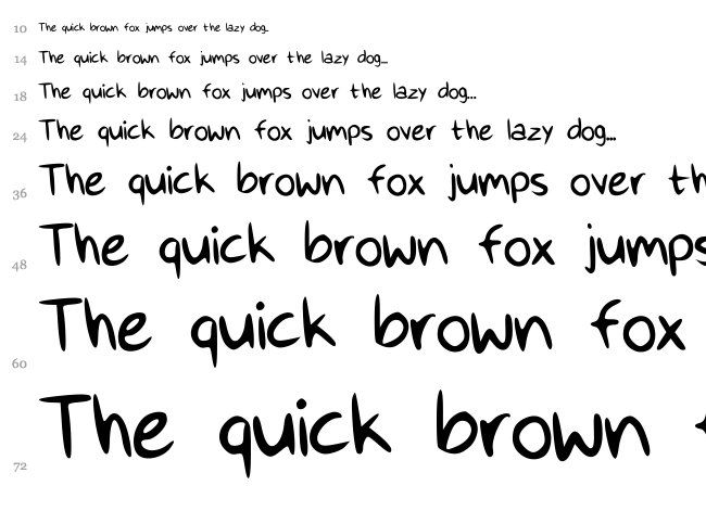 Happy Hand font waterfall