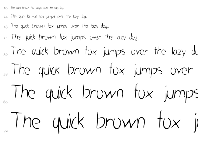 Hasty Grass VL font waterfall