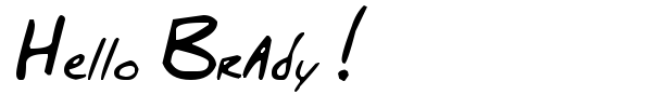 Hello Brady ! font preview