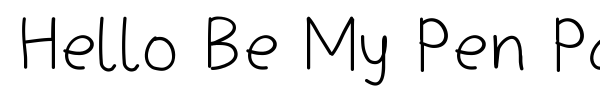 Hello Be My Pen Pal font preview