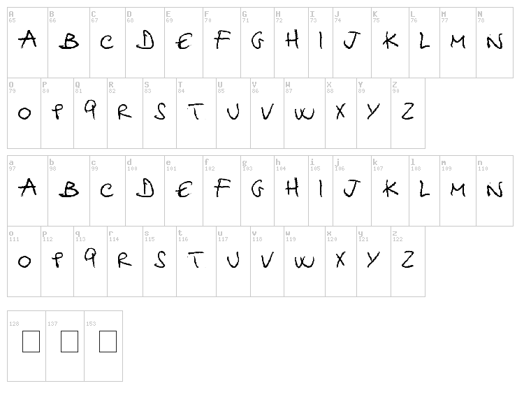 Hellphabet font map