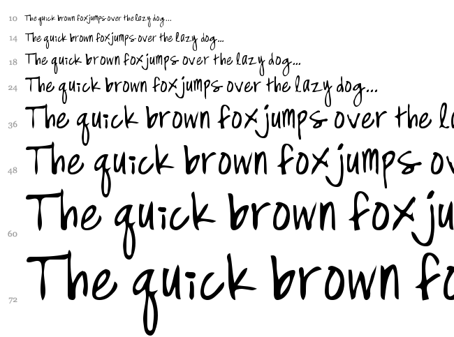 High Strung font waterfall