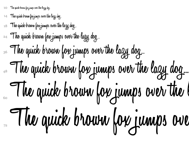 Honey Script font waterfall