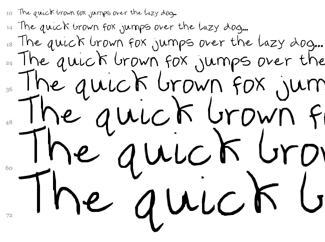 InBetween font waterfall