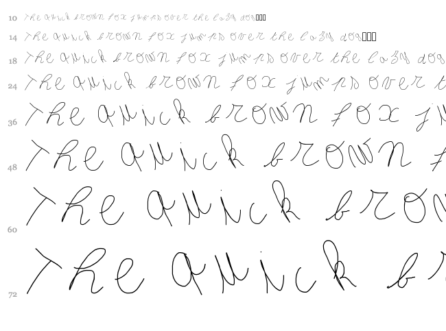 Inclined letter font waterfall