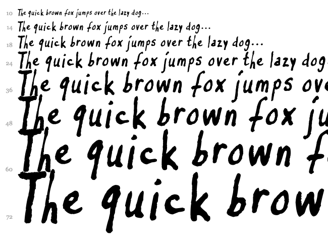 Inkyflutterby font waterfall