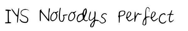 IYS Nobodys Perfect font