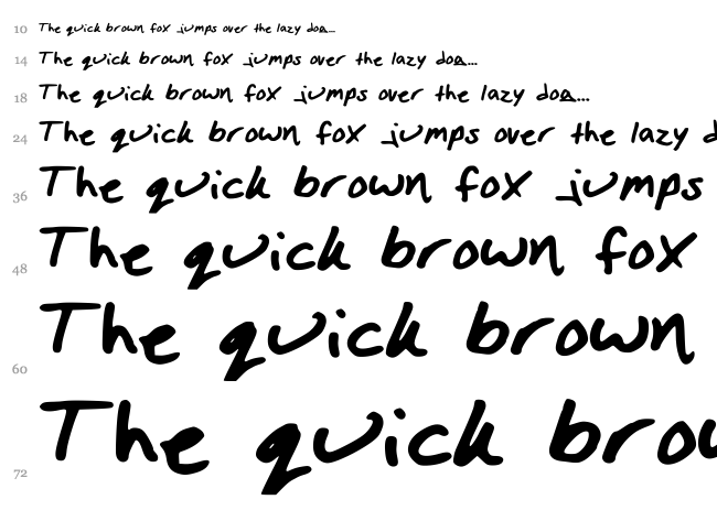 Izzi Hand font waterfall