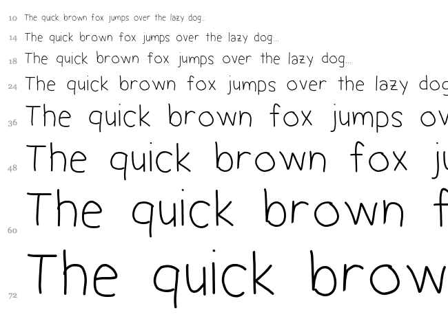 Jacquelyn's Messy Hand font waterfall