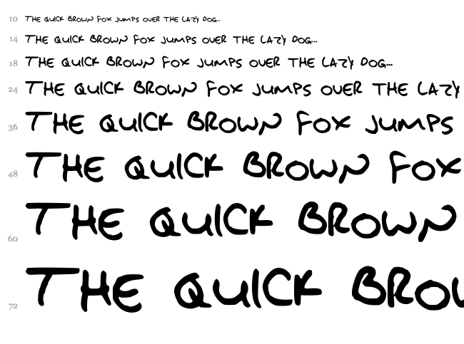 Jakes Handwriting font waterfall