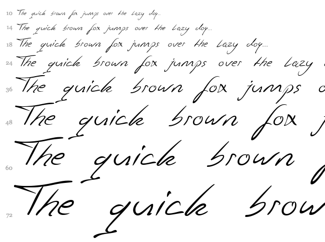 Jaspers Handwriting font waterfall