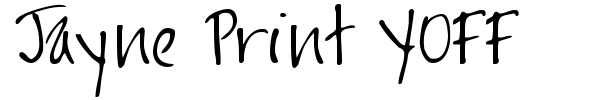 Jayne Print YOFF font preview