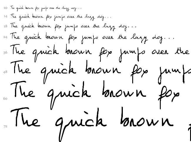 Jean-Claude's hand font waterfall