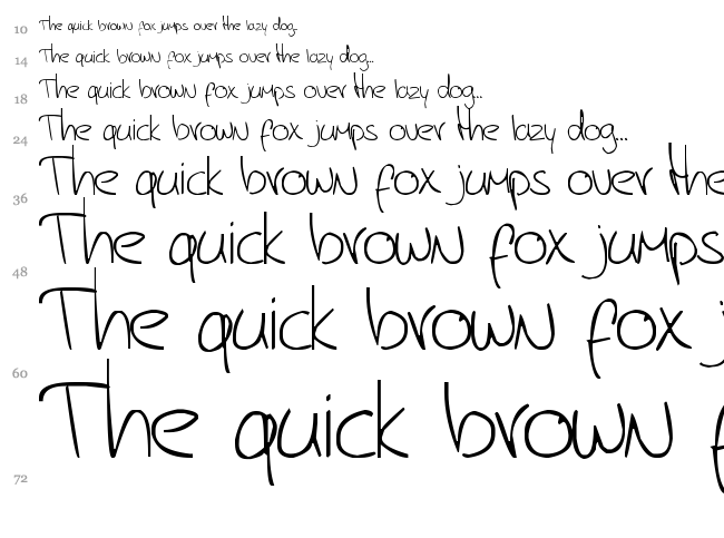 Jerry's handwriting font waterfall