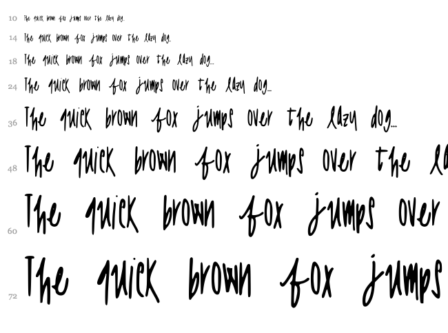 JessaPrint font waterfall