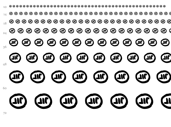JIT font waterfall