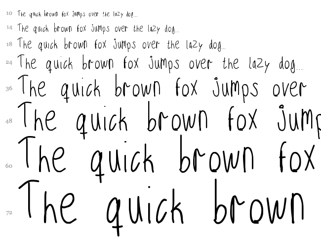 JMMJ font waterfall