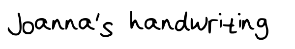 Joanna's handwriting font